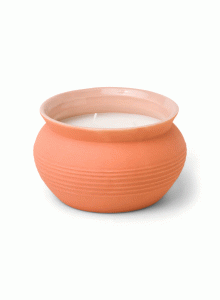 Керамична соева свещ Падивакс Санторини 368 гр – теракота - сурова глина и круша